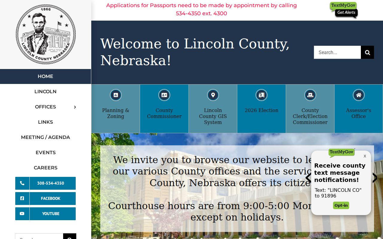 Lincoln County court docket county government office navigation