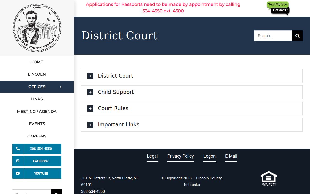 Lincoln County court docket District Court records access