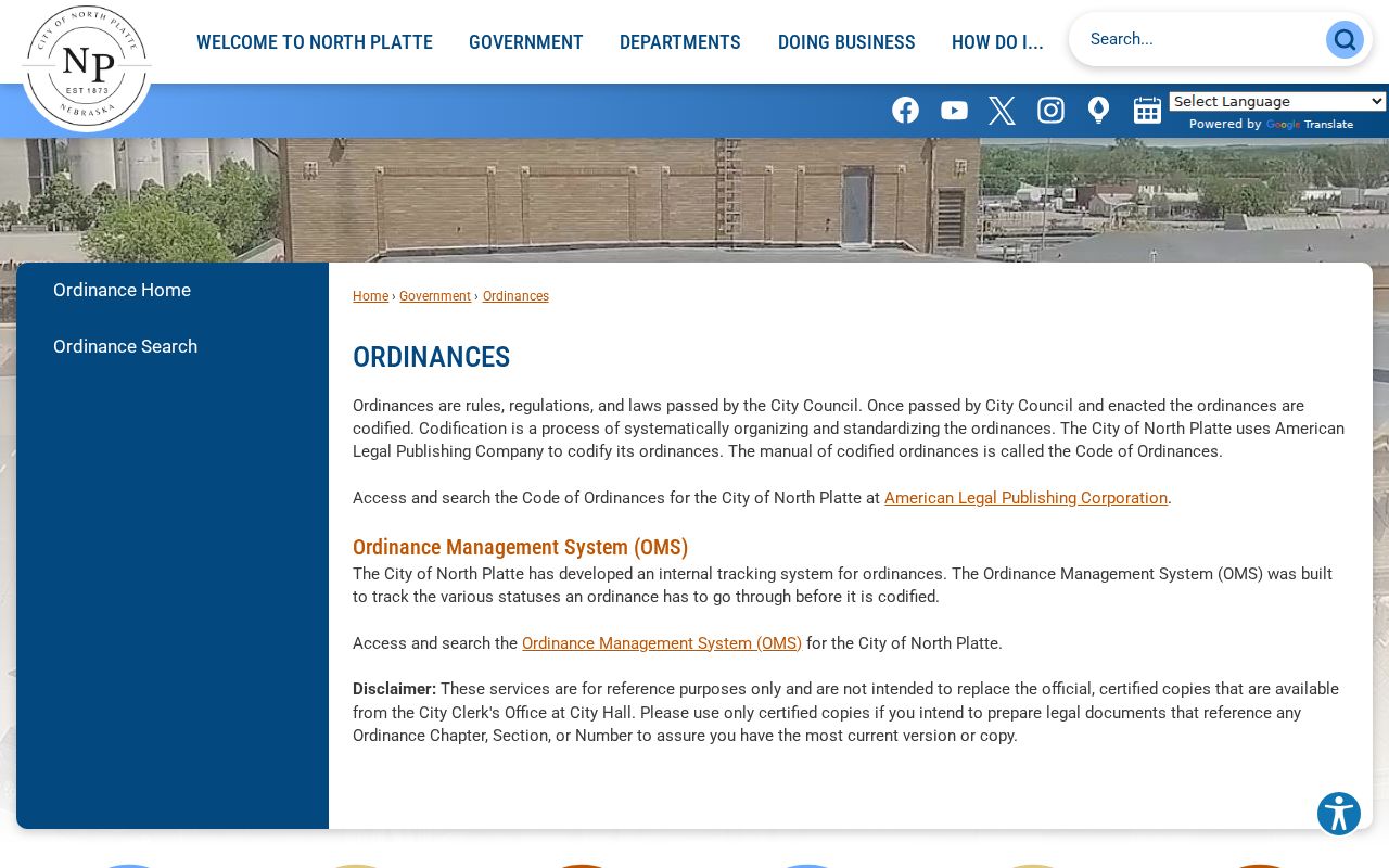 North Platte court docket boundary shown through official ordinances navigation